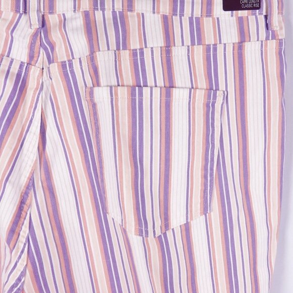 Gloria Vanderbilt Amanda Purple & Pink Striped Capri Jeans Plus Size 22W NWT - Picture 7 of 7